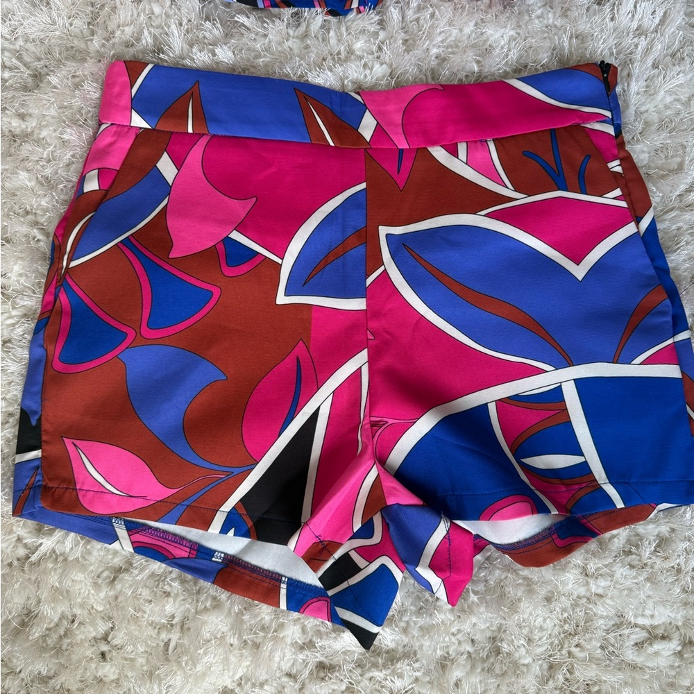 Vibrant Multicolor Button-Up Short Set - image 4